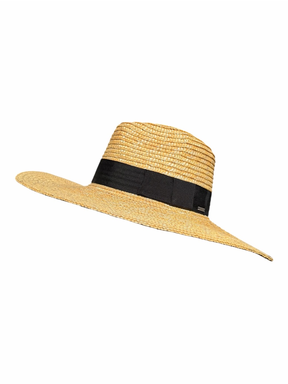 Brixton Joanna Hat Women S Honey Straw Wide Brim Black Band Sun Hat Coastal - Picture 4 of 13